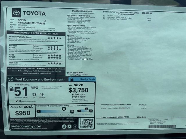 2026 Toyota Camry LE