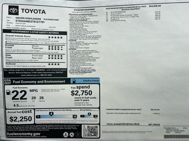 2026 Toyota Grand Highlander Platinum